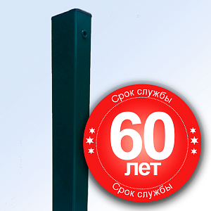 Столб для евроограждения 2000x60x40 - 1,5 мм оцинкованая сталь+полимер ПРОМ