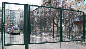 Распашные ворота с замком 1680x5000 "Техна-Класик 11"
