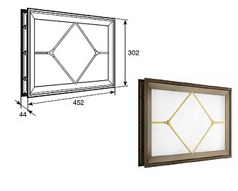 Окно для секционных ворот "ромб"