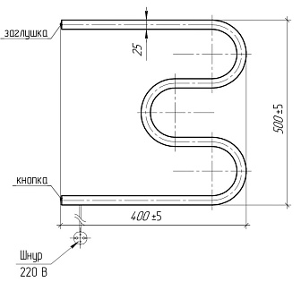 Змеевик (полотенцесушитель) для ванны 400х500